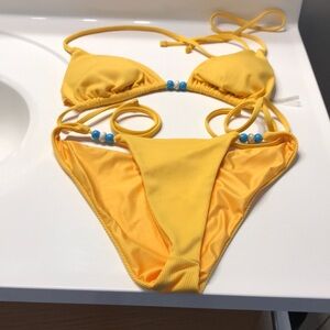 Bliss Yellow Bikini with Blue Accents
